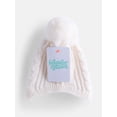 thumbnail image 2 of Wonder Nation Baby Boys or Girls Pom Pom Beanie and Mittens Set, 2 Piece, One Size, 2 of 4