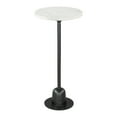 thumbnail image 3 of HomeRoots 556528 25 in. White & Black Marble & Aluminum Round Pedestal End Table, 3 of 5