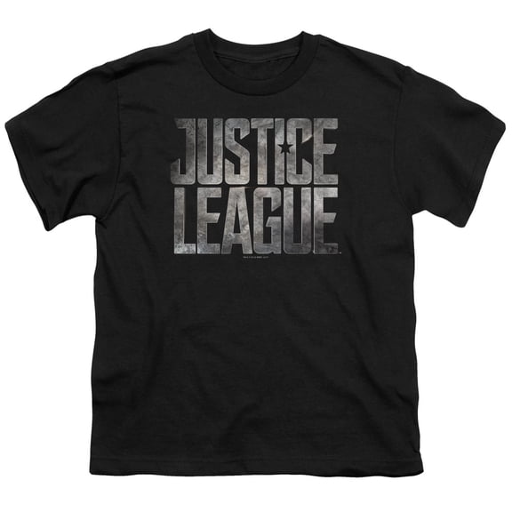 Justice League Movie - Metal Logo - Youth Short Sleeve Shirt - X-Large