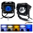 thumbnail image 1 of Faros Auxiliares Lupa Ojo Diabólico Azul Luz Spot Para Moto, 1 of 8