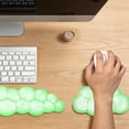 thumbnail image 4 of Gel Keyboard Wrist Rest Set with Mouse Wrist Support, Cute Ergonomic Desk Accessories for Computer Laptop, Soft Hand Support Pad with Non-Slip Base for Typing Gaming Office Work, Clear, 4 of 9