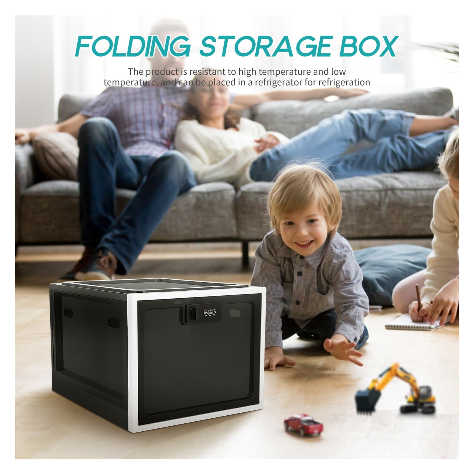 Lockable Box Large Capacity Clear Locking Box For Storage Bin Organizer Box For Fridge Food/Snacks/Phone/Tablet Jail/Home Safety ,Upgraded Security Combination Lock