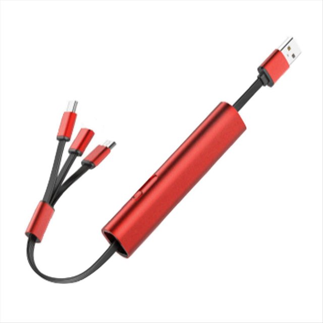 Cable de Carga Rápida , Cargador Retráctil para Coche para /Android/Tableta (Rojo)