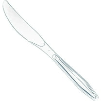 100 Clear Plastic Knives, Heavy Duty Plastic Silverware Knives, Fancy Plastic Cutlery, Elegant Disposable Knives Pack, Bulk Disposable Flatware, Plastic Utensils Set, Nice Disposable Silverware