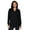 Black, variant on RBX Active Women's V-Neck French Terry Hoodie Tunic Sweatshirt