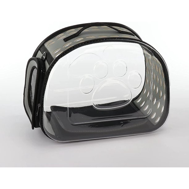 Veeki Bolsa Plegable Portátil para Mascotas, Mochila De Cápsula Transparente Transpirable, Transportín De Viaje para Mascotas De Lados Suaves para Gatos, Adecuado para Viajes, Senderismo Y A
