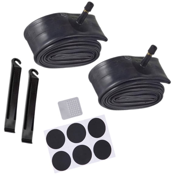 LULULION 1Set Professional Bike Tube Patch Kit with Replacement Inner Tube and Tire Lever Black