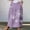 🔥 Purple, variant on Printed Mid-Calf Pleated Skirt Elastic Waist Band With Functional Pockets Floral Print Lightweight Lined A-Line For Casual Office Travel Weekend And Summer Wardrobe Midi Skirt