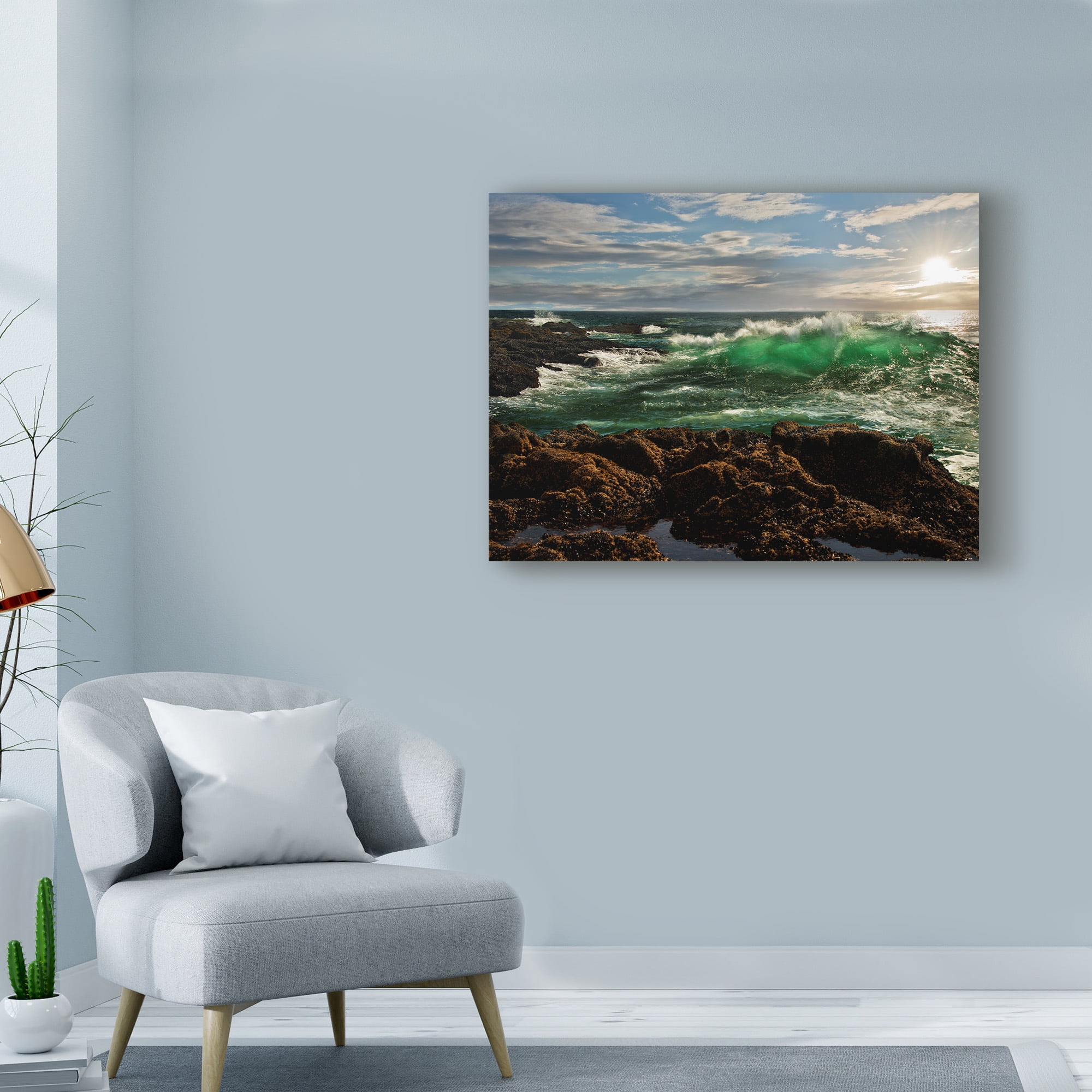 Trademark Fine Art 'The Wave Rocky' Canvas Art by Natalie Mikaels