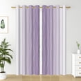 thumbnail image 2 of Nanqianyi Modern Lavender White Gradient Blackout Curtains with Grommets, Abstract Wavy Line Window Treatments, Thermal Insulated, 2 Panels, 52"W x 84"L, 2 of 6