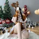 thumbnail image 3 of Disfraz de Cosplay de Papá Noel para mujer, vestido marrón de reno, uniforme de ciervo, alce, chal con capucha, trajes lindos, vestido de carnaval, 3 of 5