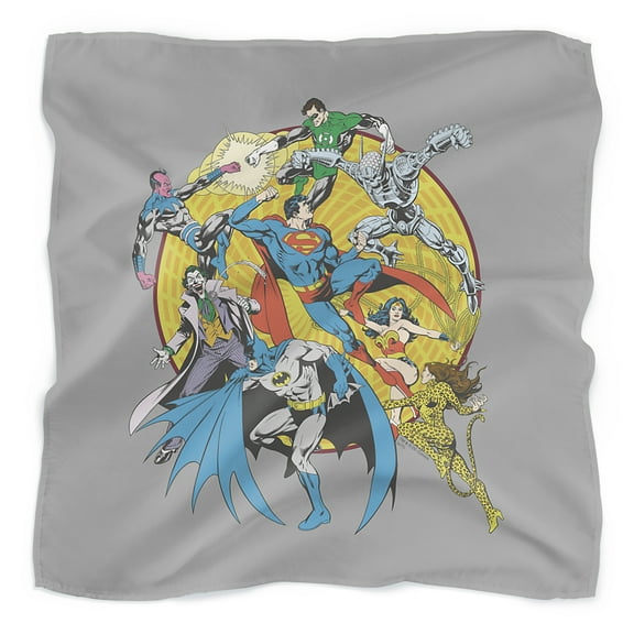 Justice League Spin Circle Fight Bandana (21 in x 21 in)