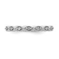 thumbnail image 4 of 925 Sterling Silver Diamond Stackable Wedding Band Ring Classic, 4 of 8