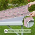 thumbnail image 6 of Pink Daisy Flower Yellow Centers Pattern Square Fitted Tablecloth with Elastic Edge,Square Table Cover,Washable Elastic Table Cover for Home Kitchen Party Decor 36"x36", 6 of 6