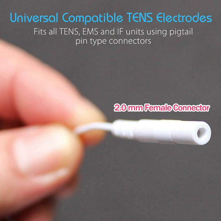 LotFancy TENS Unit Pads, 22Pcs 1.8x3 Snap Electrodes, Reusable TENS  Replacement Pads