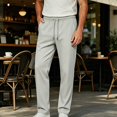 thumbnail image 2 of HOMADLES Men's Quick Dry Sweatpants Elastic Waist Drawstring Straight Leg Casual Pants Lightweight Breathable Sports Pants Khaki Size 3XL, 2 of 5