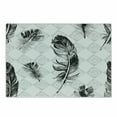 thumbnail image 1 of Feather Cutting Board, Faded Geometric Backdrop Nested Squares Mosaic Pattern Fluffy Wings Fly, Decorative Tempered Glass Cutting and Serving Board, Small Size, Black White Pale Grey, by Ambesonne, 1 of 1