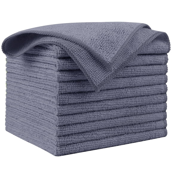 10/20/50-count gray cleaning cloths, microfiber cleaning cloths, reusable workshop towels, suitable for housekeeping, automotive, kitchen, bathroom, and household cleaning. Scratch-resistant, ultra-a