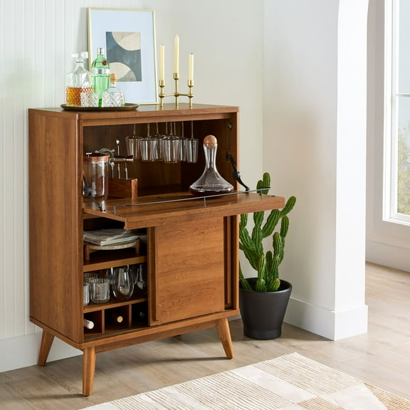 Better Homes & Gardens Greyson Bar Cabinet, Acorn Finish