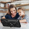 thumbnail image 3 of For Xiaomi Redmi Note 14 Pro 4G Case PC + TPU Kickstand Phone Back Cover with Camera Slider - Black, 3 of 5