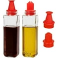 thumbnail image 5 of Olive Oil and Balsamic Vinegar Dispenser Bottle Set - 16 Oz Glass Cruet w Removable, Interchangeable No-Drip Spout and Silicone Basting Brush - Perfect Size for Kitchen Counter, Cooking, Storing Oils, 5 of 5