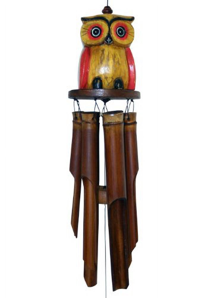 Cohasset 248 Yellow Oscar Owl Bamboo Wind Chime