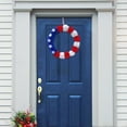 thumbnail image 5 of Hovilon Independence Day Wreath - USA Patriotic Heart Star Wall Decor, Red White Blue Pom Pom Door Hanging, 4th of July Memorial Day Party Centerpiece, American Flag Inspired Home Ornament, 5 of 8