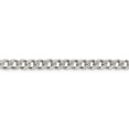 thumbnail image 2 of 925 Sterling Silver Diamond Cut 5.5mm Solid Pavé Curb Link Chain w/ Lobster Clasp - 20", 2 of 5