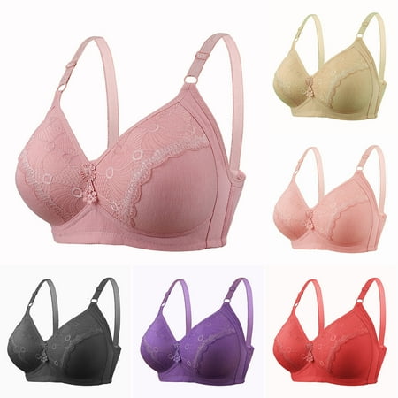 

Patlollav Womans Bras Embroidered Glossy Comfortable Breathable Bra Underwear No Rims Sales or Clearance