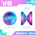 thumbnail image 3 of MAGICYOYO V8 Professional Responsive Yoyo Metal Dual Purpose (Blue Purple Green), 3 of 8