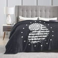 thumbnail image 4 of DouZhe Ultra-Soft Micro Fleece Lightweight Flannel Bed Blanket, Patriotic American Flag Abstract Hearts Print Cozy Warm Throw Blankets, 40"x30", 4 of 7