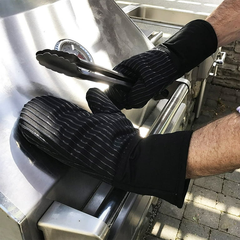 ARCLIBER Oven Mitts 1 Pair of Quilted Terry Cloth Cotton Lining,Extra Long  Professional Heat Resistant Kitchen Oven Gloves,16 Inch