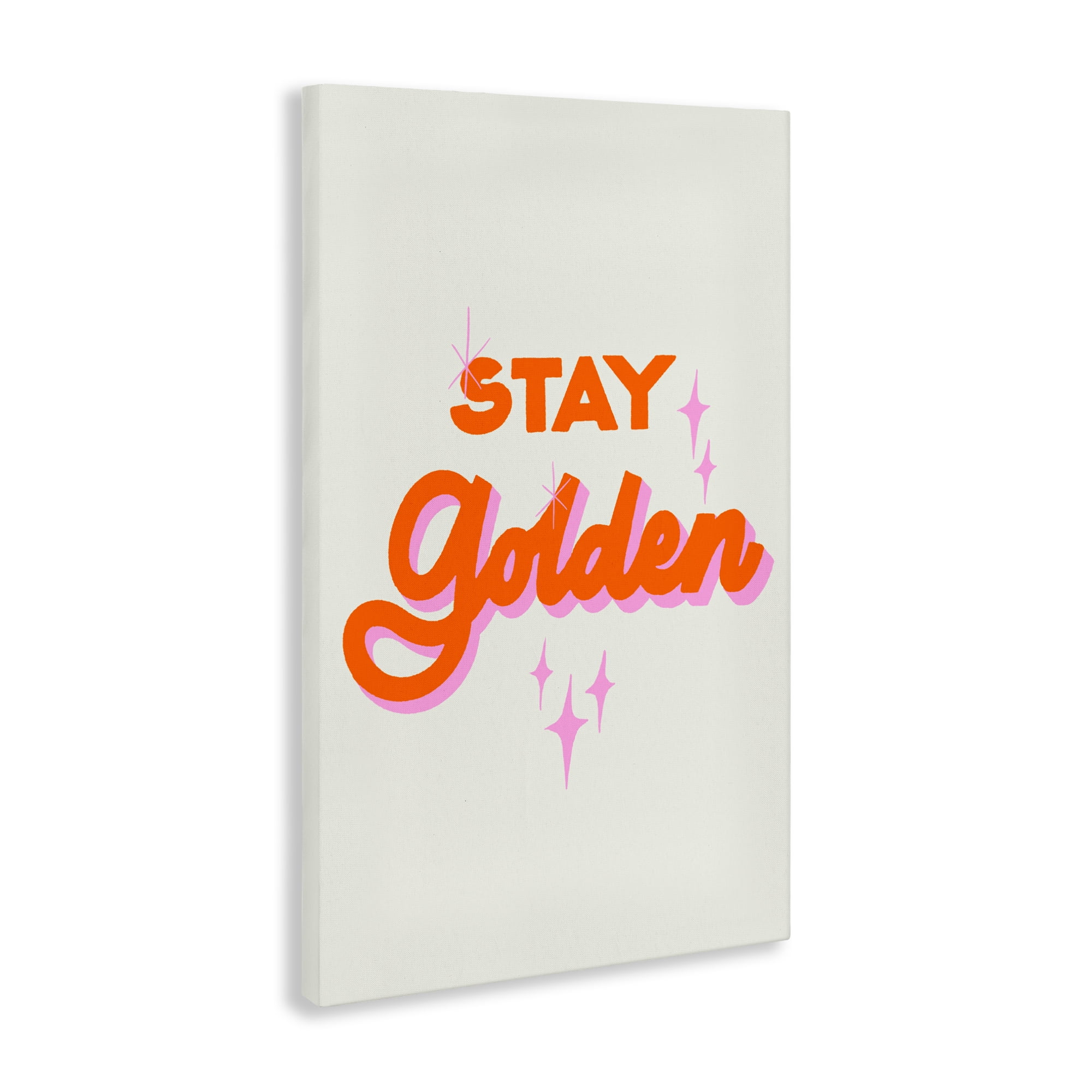 Stupell Industries Stay Golden Retro Letters Canvas Wall Art, design by Indira Prieto | IndySign