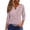 #02Pink, variant on Women V Neck 3/4 Sleeve Textured Floral Print Top Button Henley Casual Blouse Ladies Vintage Fashion Shirt White L