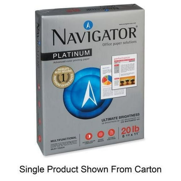 Navigator Platinum Digital Inkjet, Laser Copy & Multipurpose Paper 11" x 17" - 20 lb Basis Weight - Smooth - 2500 / Carton - Bright White