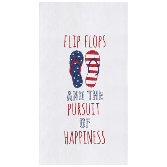 Flip Flops & The Pursuit Of Happiness Flour Sack Cotton Kitchen Towel