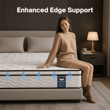 Gravellaire 12" Queen Mattress in a Box, Gel Memory Foam and Pocket Spring Hybrid Mattress, Medium Comfort, Pressure Relief, Adult