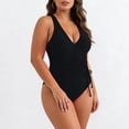 thumbnail image 5 of PNTUTB 2026 Summer Swimwear for Women Bathing Suit Solid-Color V-Neck Spaghetti-Strap Tummy-Tucking One-Piece Swimsuit with Side Waist Drawstrings, 5 of 6