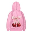 thumbnail image 4 of Kiijoy Toddler Girls Hoodie Cherry Bow Print Sports Casual Hooded Sweatshirt, Sizes 3-4, 4 of 4