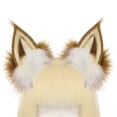 thumbnail image 5 of Jiibva Faux Fur Fox Wolf Ears Headband Handmade Furry Animal Ear Hairband Women Men Head Accessories for Halloween Party, 5 of 7