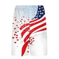 thumbnail image 4 of Swim Trunks for Men Usa 4Th Of July Patriotic Board Shorts American Flag Star Pattern Sweatpants Quick Dry Board Shorts With Zip Pockets Bathing Suits Beach Swimwear, 4 of 6