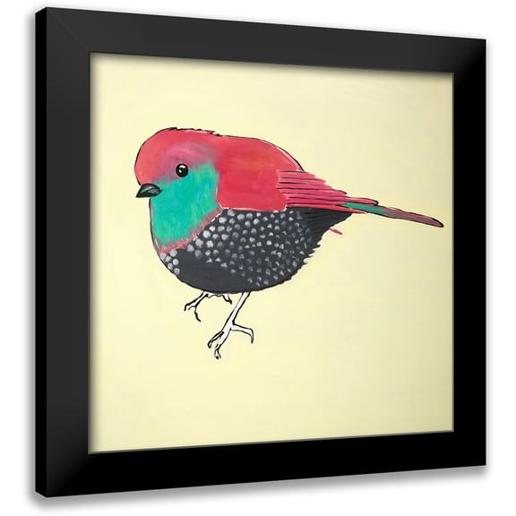 Atelier B Art Studio 12x12 Black Modern Framed Museum Art Print Titled - LITTLE PURPLE BIRD ILLUSTRATION
