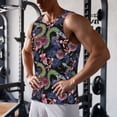thumbnail image 5 of KLL Snake And Flower Print Men's Muscle Gym Workout Stringer Tank Tops Bodybuilding Fitness T-Shirts Tank Tops Men-X-Large, 5 of 7