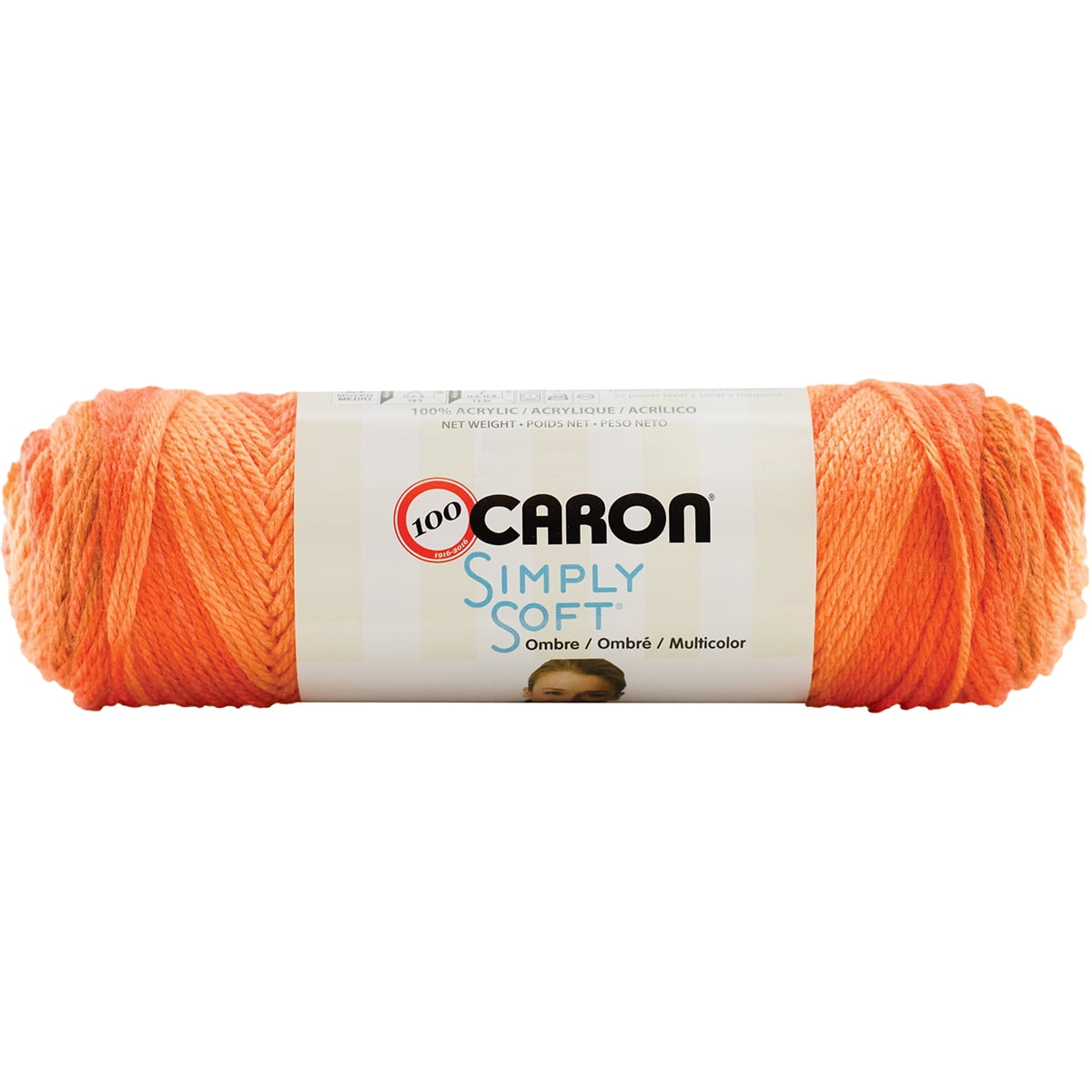 Caron Simply Soft Ombres Yarn, Gold Ombre, 5oz(141g), Medium, Acrylic