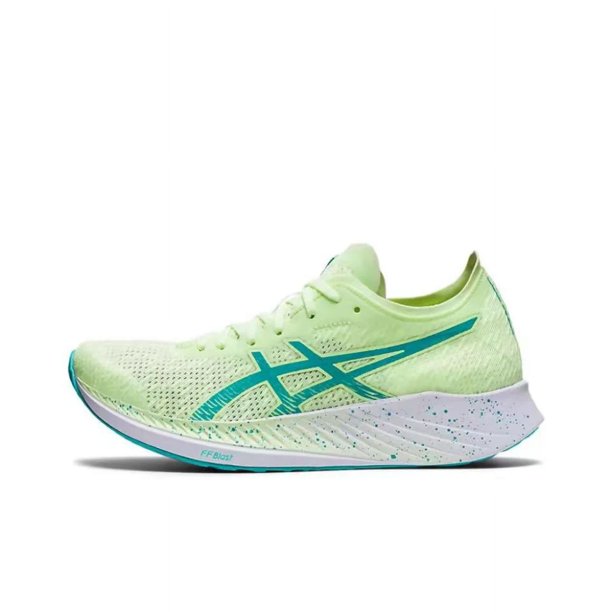 Zapatillas de running de corte bajo con placa de carbono y tejido de malla Asics Metaracer 1.0 Racing para hombre, color negro y blanco