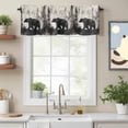 thumbnail image 2 of Valance Curtains for Windows Retro Bear Forest Kitchen Curtians Window Treatment Oil Painting Beige Topper Curtain Rod Pocket Valances for Kitchen Bathroom Living Room 42x18in, 2 of 9