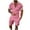 Pink, variant on Aofany Two Piece Short Outfits Men Color Block Tracksuits Sport Summer Short Sleeve and Shorts Set for Men
