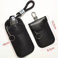 thumbnail image 1 of Black car line Funda para llave de coche anti RFID con bloqueo de señal, bolsa de Faraday, bolsillos de bloqueo de señal RFID para llave de coche, funda de protección anti RFID de fibra de carbono Rojo Verde MX-0133438FYD, 1 of 5