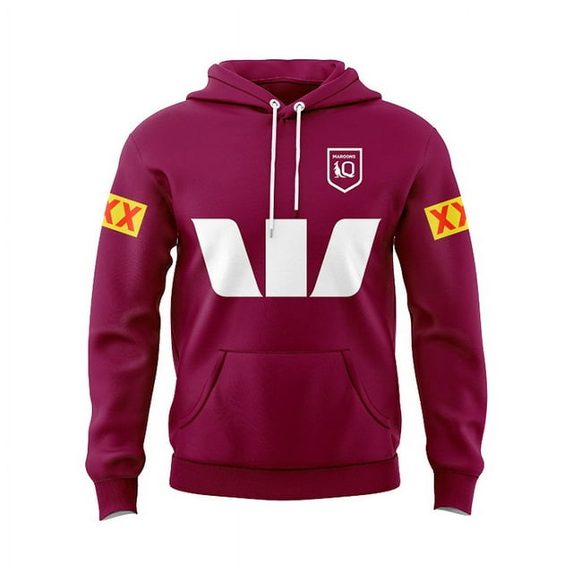 2024 QLD Maroons QLO Mens Hoodies Home/Training Jacket RUGBY JERSEY