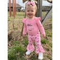 thumbnail image 3 of Cjfdfy Newborn Baby Girl Western Outfits,Letter Cowgirl Hat Embroidery Crew Neck Long Sleeve Romper Flare Pants Headband 3 Pieces Set,New Cowgirl In Town Letter Fall Winter Outfits, 3 of 9